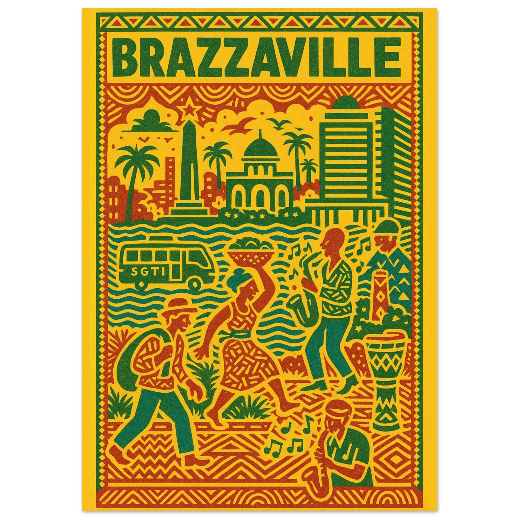 Affiche Brazzaville – Art urbain africain | Décoration murale