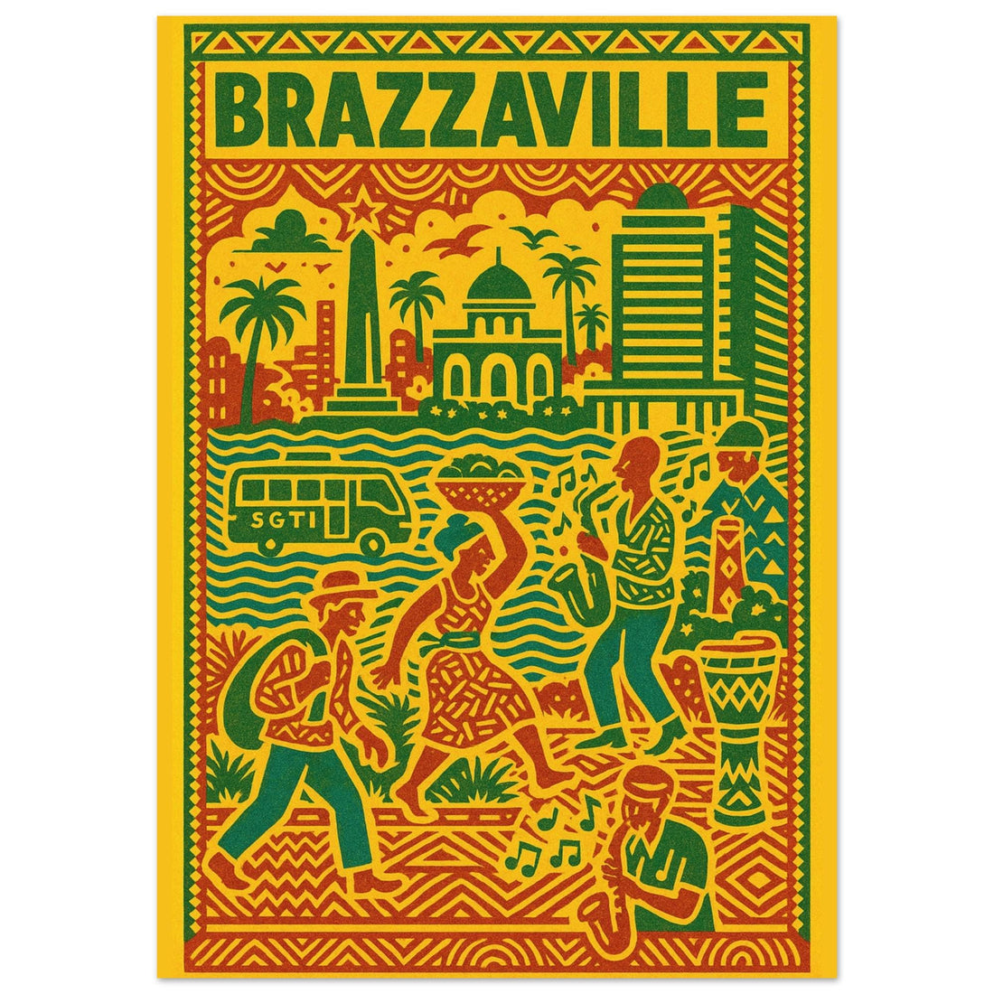 Affiche Brazzaville – Art urbain africain | Décoration murale