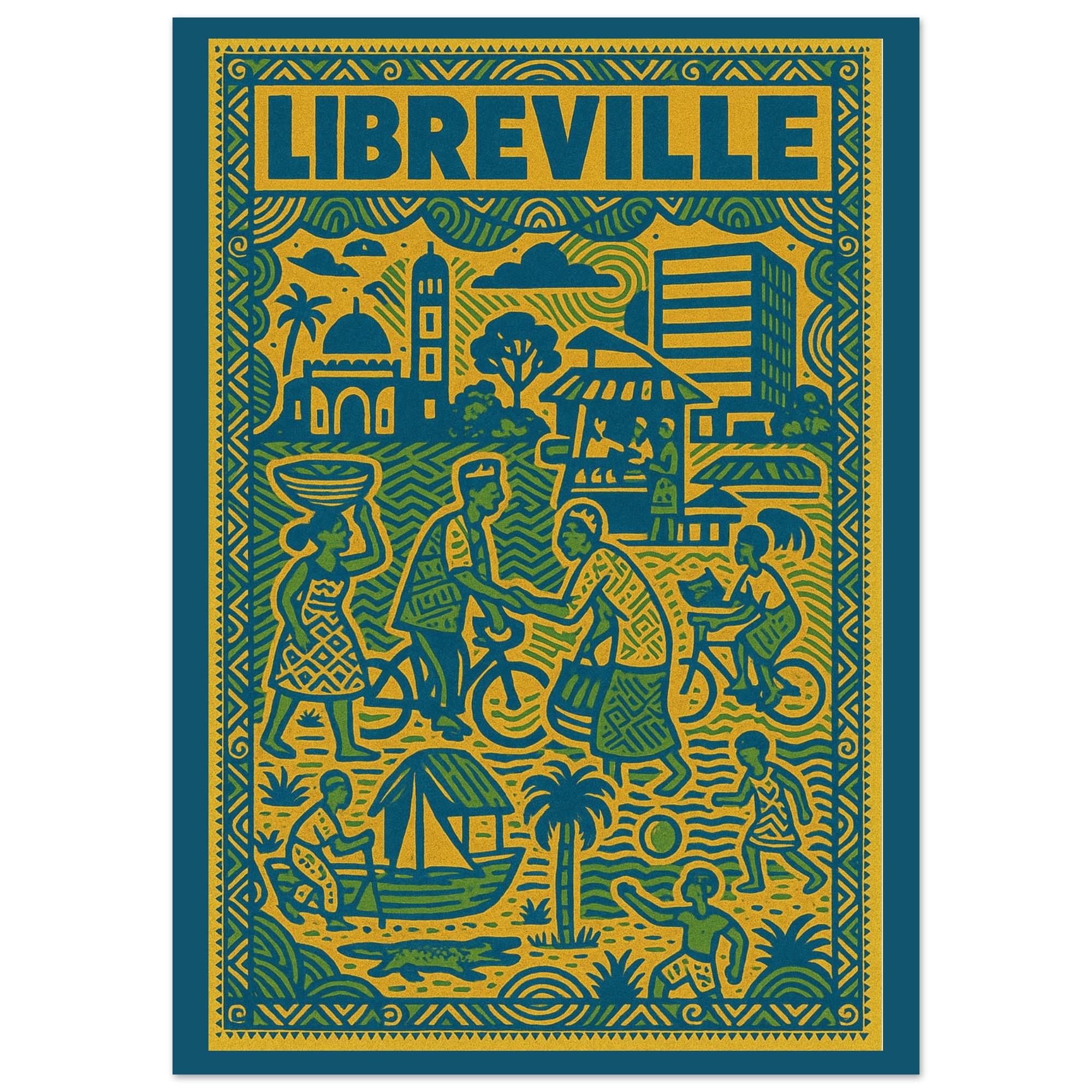 Affiche Libreville – Art urbain africain | Décoration murale