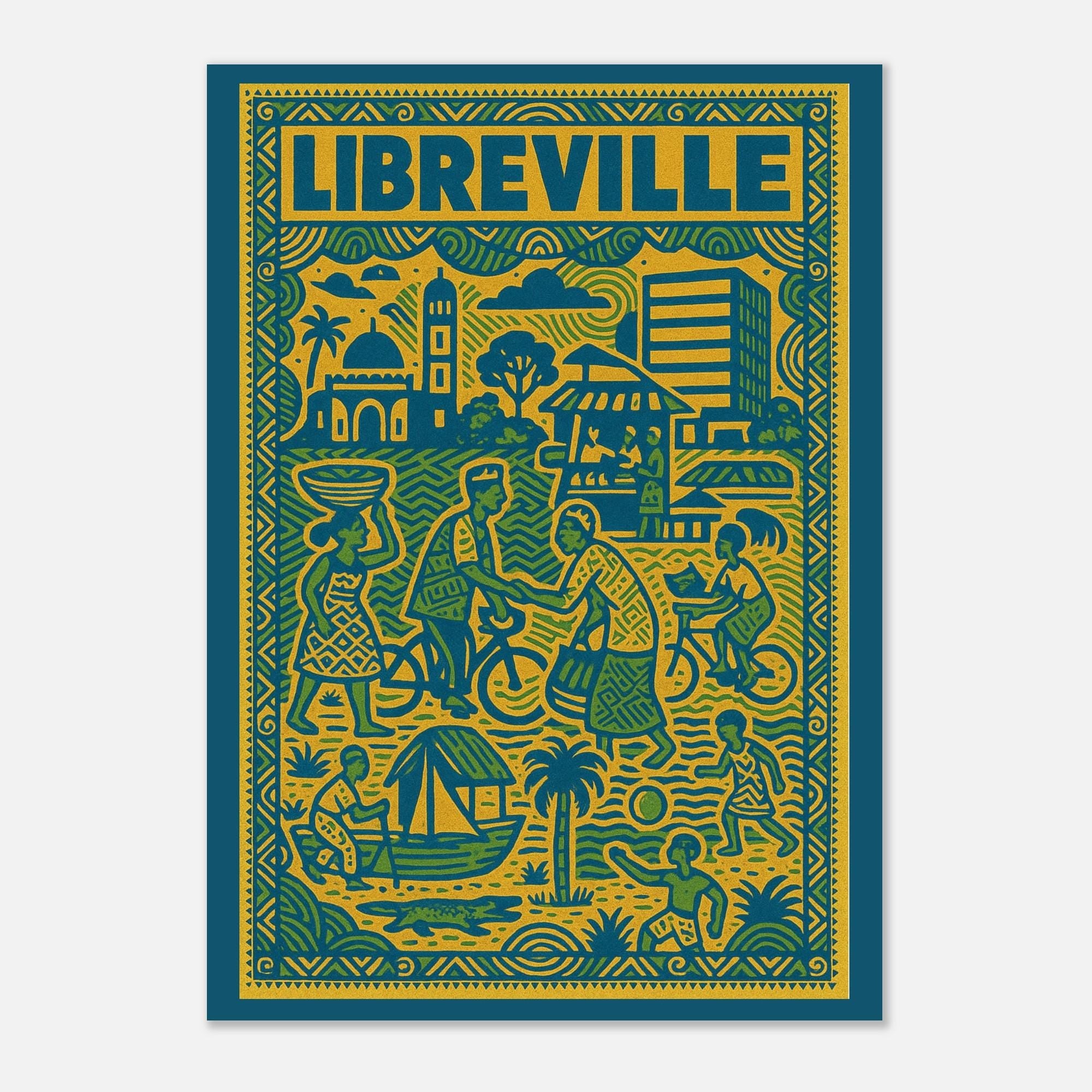 Affiche Libreville – Art urbain africain | Décoration murale